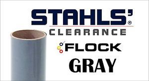 12&#034; x 36&#034; - stahls&#039; flock heat transfer vinyl - gray - 5 sheets for sale