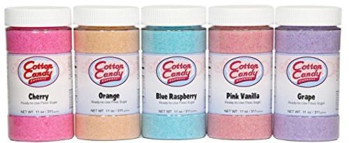 5 Flavor Cotton Candy Floss Sugar Pack By Cotton Candy Express