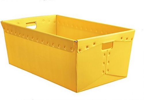 Yellow Corrugated Plastic Tote, 30 x19 x12 (Pack Of 3) DVP#219540