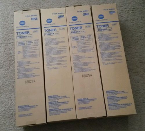 Genuine OEM Konica TN601K Black Toner Lot of 4