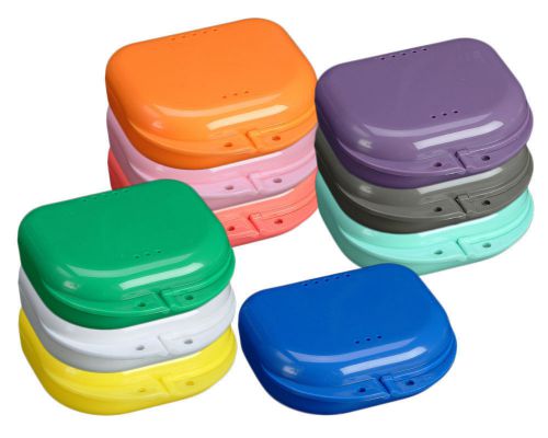 12x oral health retainer guard denture storage case dental box assorted color for sale