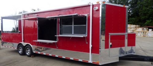 Concession trailer 8.5&#039; x 28&#039; red catering event trailer for sale