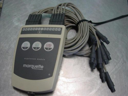 GE Marquette CAM 14 Acquisition Module w leads For MAC 5500 and 5000