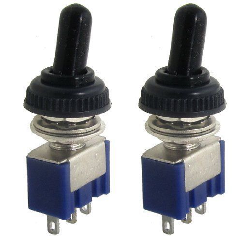 Uxcell 2 pcs ac 125v 6a on/on 2 position spdt 3 pins mini toggle switch with for sale