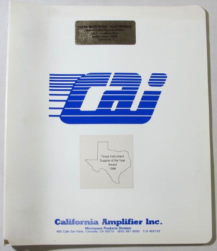 California Amplifier Microwave Components &amp; Subsystems Product Catalog