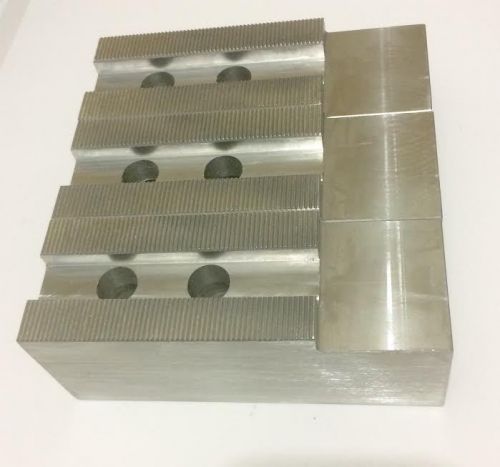 10&#034; LATHE CHUCK SOFT JAW ALUMINUM 1-3/4 WILD, 2&#034; THICK 5&#034; LENGHT 3 JAWS/SET NEW!