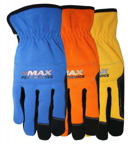 Mid-West MAX Performance Synthetic Work Gloves in Orange, Size Medium