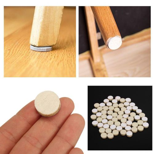 64pcs 5mmBeige Felt Pads Wood Laminate Floor Furniture Table Mat Protectors