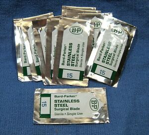 Bard-Parker Stainless Steel Surgical Blades No. 15 371215 -- Lot of 10