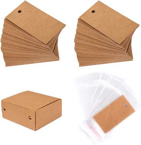 Whaline 200 Set Earring Display Card with 200 Pcs Self-Seal Bags, Earring Card H
