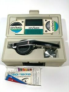 Vintage Dymo 1570 Label Maker with Embossing Wheels, Tape and Case
