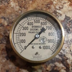 Marsh Instrument Company Pressure Gauge 0-1000 PSI Recalibrator. TESTED