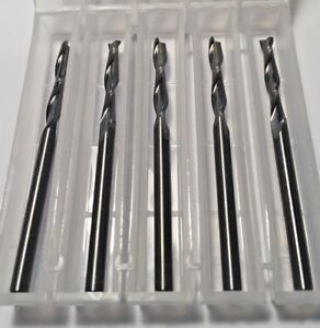 1/8&#034; Solid Carbide UpCut Up Shear Router 3/4&#034; Cut 2 Flute Square USA 5-Pack G15