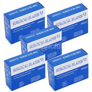 5 Box Dental Surgical Medical Carbon Steel Scalpel Blades 10# 100Pcs/box