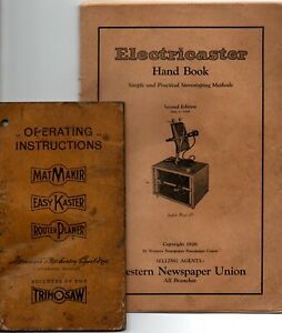 2 STEREOCASTING BOOKS, LETTERPRESS PRINTERS POUR YOUR OWN CUTS 4 PRINTING