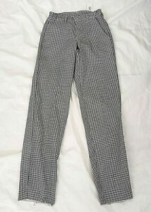 Chef Designs Checkered Chef Pants with Back Pockets New with Tags size 28x36