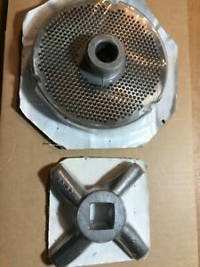 Biro Hobart Hollymatic Berkel  #52 1/8&#034;    Meat Grinder Plate &amp; Knife  set
