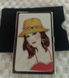 Business Card Customized Holder Pictured with Elegant Lady&#039;s Face