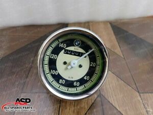 BMW REPLICA SPEEDO 0-140 MPH WHITE FACE METAL CASED FIT FOR BMW R25 R26 &amp; R50-51