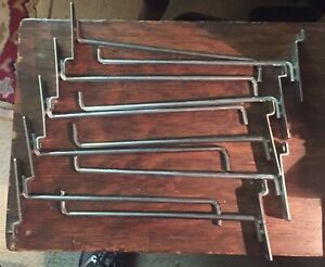 LOT OF 10 PCS SLATWALL 9&#034; CHROME PEG HOOKS