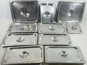 Lot Of 10 Seco Ware Steam Table Lids Commercial Stainless Steel Lids