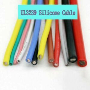 Coloured 18awg UL3239 Silicone 200 3000V 3KV Soft Cable OD 2.17mm 30/0.18TS