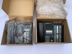2 Black Nortel / Meridian M7208 telephones with handset