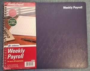 Adams AFR50 Weekly Payroll Book, Up to 20 Employees, 8.5&#034; x 11&#034;, Blue
