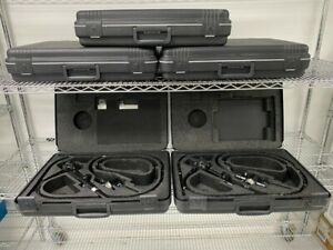 Lot of 2 Olympus Flexible Endoscopes and x3 Empty Olympus Cases w/ Foam Inserts