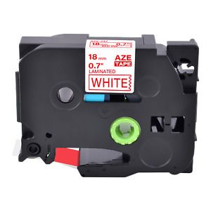 1PK Compatible Brother P-Touch TZ-242 TZe-242 Red on White Label Tape 0.7&#034;