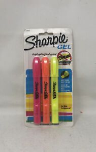 Sharpie 1780475 Gel Highlighter, Assorted Colors, Bullet, 3 per pack