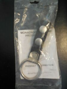 MONADNOK BASKETWEAVE LEATHER W CHROME SNAPS &amp; RING PR24 BATON HOLDER BELT SLIDE