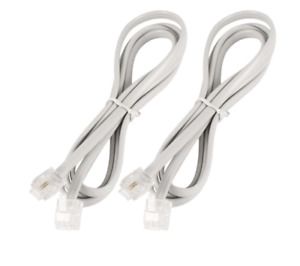 BT Telephone Cable to RJ11 ADSL Modem Male – 2 Wires 6P2C White Extension Lead
