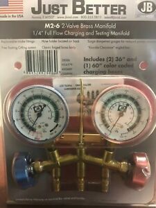 JB Industries; M2-6, 1/4&#034; Full Flow Charging and Testing Manifold; HVAC