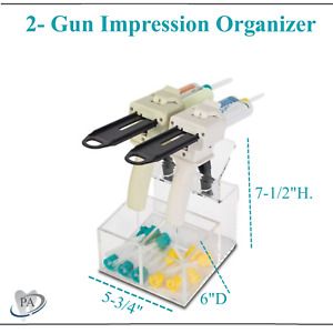 Dental Acryic Impression Gun Holder &amp; HP Mixing Tips Organizer, 2- VPS Gun Rack