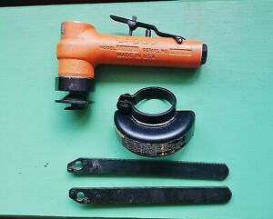 Vtg CLECO 136VGL Right Angle Grinder 3&#034; GUARD 3/8&#034; Ext Thread 2 WRENCHES USA VGC