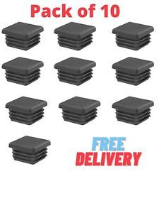 10 Pack 1 Inch Square Plastic Plug, Post End Cap, Chair Glide , Roof Racks.
