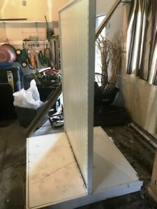 GONDOLA SHELVING ON ROLLERS/DOUBLE SIDED/GLASS SHELVES 48&#034; X 8ftX20&#034;** 3 AVAIL**