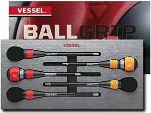 VESSEL BALL GRIP Ratchet Screwdriver 5PC. Set in EVA FOAM #2