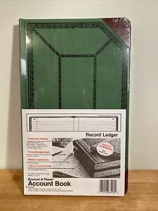 BOORUM &amp; PEASE 67 1/8-300-R Green Record Account Book, 12-1/2&#034; x 7-5/8&#034;, 300 Pg