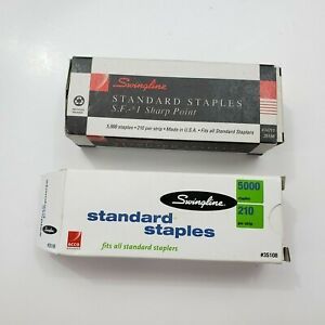 Vintage Swingline Standard Staples Lot of 2 Boxes Retro Office Desk Made in USA