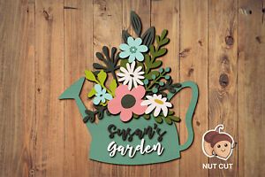 Garden name sign SVG Laser cut files for Glowforge, Cricut, CNC, Multi-layer