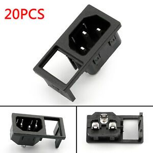 20x IEC320 C14 3 Pin Male Power Socket With Switch 250V For Boat DIY AC-05AS  UA
