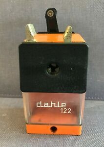 Vintage Dahle Orange &amp; Black Adjustable Pencil Sharpener Model 122 Germany