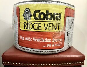NEW GAF Cobra Ridge Roof Attic Vent Exhaust 20’ Ft x 10.5” Mesh Ventilation Roll