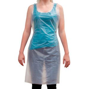 SAFE HANDLER BLKC-ESPE-AP1W Disposable Food Handling Light Poly Aprons, OSFM,