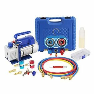 3.6CFM 1/4HP Single-Stage Vacuum Pump and R12 R22 R134A R502 Anticollision Mani