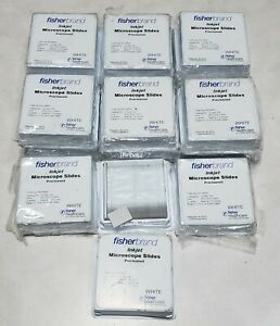 15 Packages Blank Fisherbrand Inkjet Precleaned Microscope Slides - White