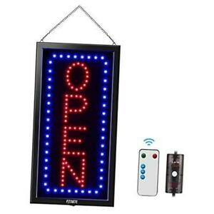 19x10inches LED Open Sign, Remote Control&amp;Timing Function, 19x10&#034; Vertical