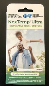 12 NexTemp Ultra Disposable Thermometers Latex Free Accurate Easy to Read